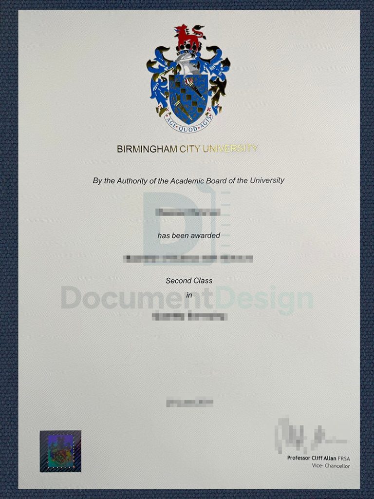 Birmingham City University Document Degree