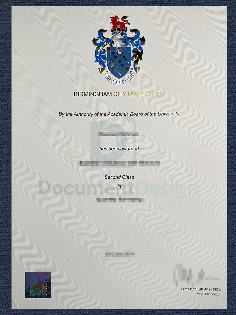 Birmingham City University Document Degree