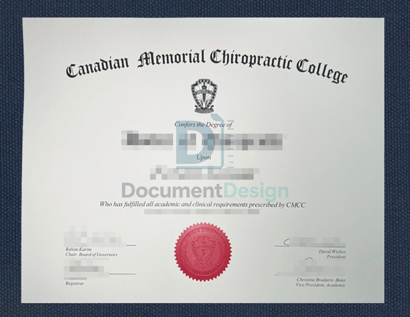 Canadian Memorial Chiropractic College Document Degree