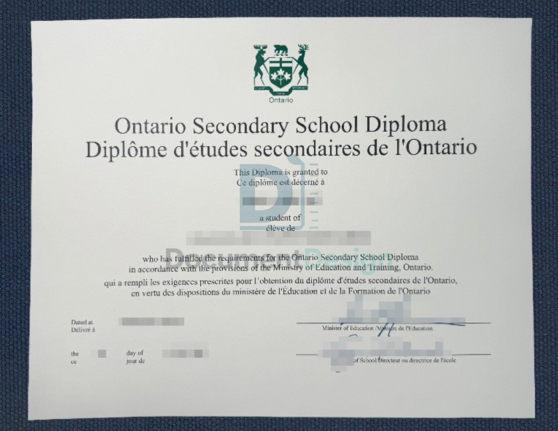 Ontario Secondary School Document Diploma